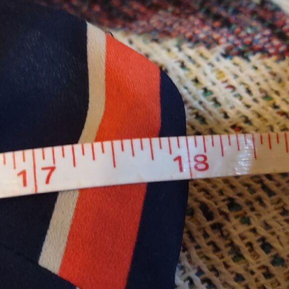 Banana Republic Women's size M top navy orange festive‎ flutter sleeve skirted - Picture 5 of 8